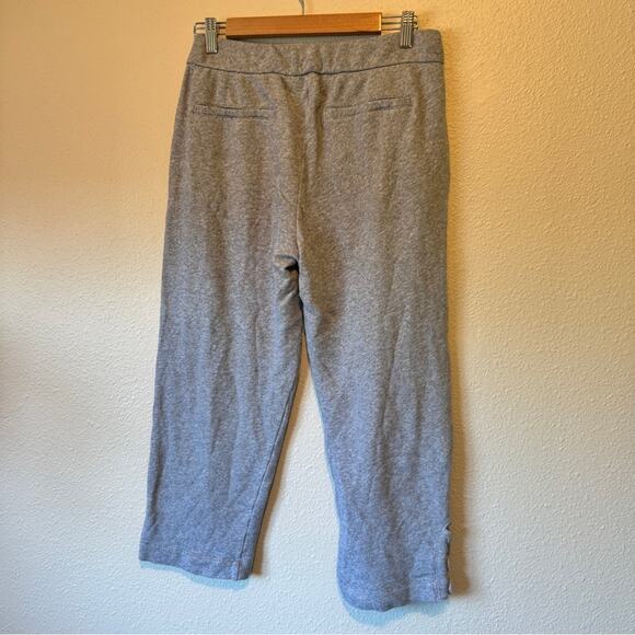 Soft Surroundings Grey Cropped Wide Leg Sweatpants Womens S Casual Summer Pants - Picture 5 of 8